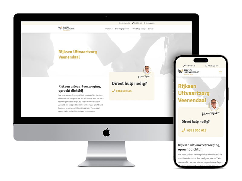 Website voor Rijksen Uitvaartzorg te Veenendaal
